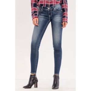 Miss Me Blown Away Mid-Rise Open Pocket Ankle Skinny Jeans Size 26